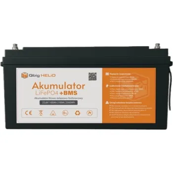 Záložní baterie Akumulátor BMS LiFePo4 25.6V 100Ah pro ostrovní systémy (offgrid) 24V, s vyhříváním -20°C až 45°C