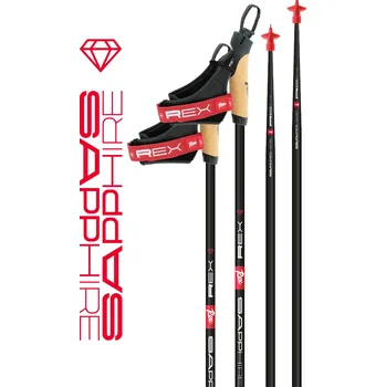 Běžkařská hole REX Sapphire 100% Carbon, běžecké hole Délka hůlek: 165-180 cm freesize