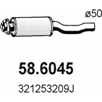 Zadní díl výfuku Střední díl výfuku ASSO 58.6081