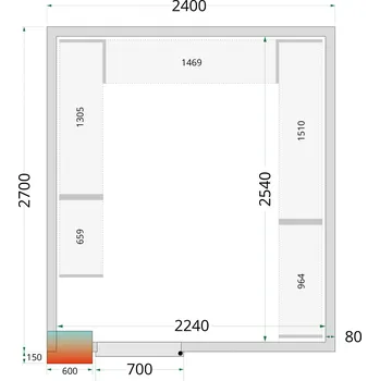 Tefcold Sada regálů pro stavebnicový box 240x270 cm