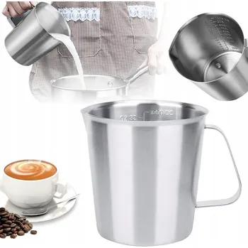 ODMĚRNÝ HRNEK Z NEREZOVÉ OCELI 1000 ML PRO LATTE A CAPPUCCINO