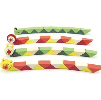 Hlavolam Hlavolam dřevěný had zvířátko 19-21cm