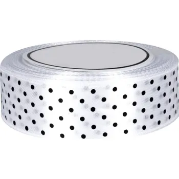 Stuha SATÉNOVÁ STUHA S PUNTÍKY BÍLÁ 25MM X 22M
