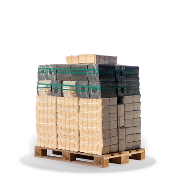 Tuhé palivo REKORD Dřevěné a uhelné brikety RUF Hard mix 500 kg + fólie 7" 300 kg