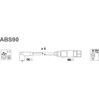Zapalovací kabel Sada kabelů pro zapalování, ABM90