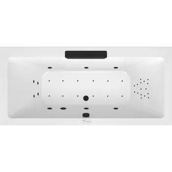 Vana Polysan Cascata Hydromasážní vana 185x85x45cm, kaskáda černá, Highline Hydro-Air, černá, 73836.102.6030