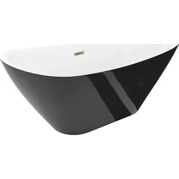 Vana MEXEN LOTOS VOLNĚ STOJÍCÍ VANA BÍLÁ/ČERNÁ 180 x 75 CM ZLATÁ