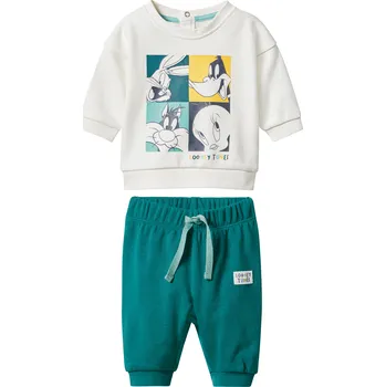 Chlapecká tepláková souprava s BIO bavlnou, 2dílná (bílá/zelená, 86/92)