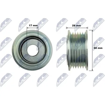 Vratná/vodicí kladka, klínový žebrový řemen, RNK-VW-043