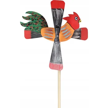 Zahradní dekorace Dřevěný větrník, zahradní strašák - Kohout oranžový