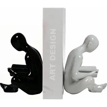 Zarážka na knihu Zarážka na knihy 17,5x13x14 cm černá/bílá