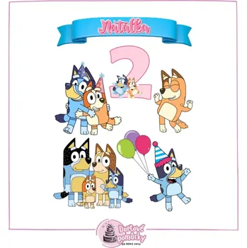 Jedlá dekorace na dort Pohádka Bluey č.6 - jedlý papír - Bez úprav / Jedlý papír / Bez decor gelu