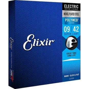 Strunný nástroj Elixir 12000 Polyweb 9-42 Struny pro elektrickou kytaru