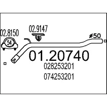 Výfuková trubka Výfuková trubka, 01.20740