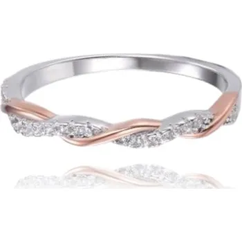 Prsten Dámský stříbrný splétaný prsten se zirkony JMAN0509RR