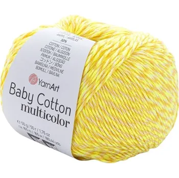 Yarn Art Baby Cotton Multicolor 5204 Yellow Pletací příze