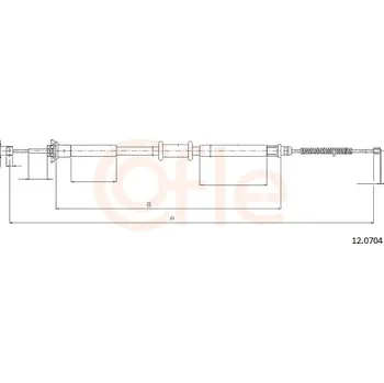 Lanko parkovací brzdy Tazne lanko, parkovaci brzda, 12.0704