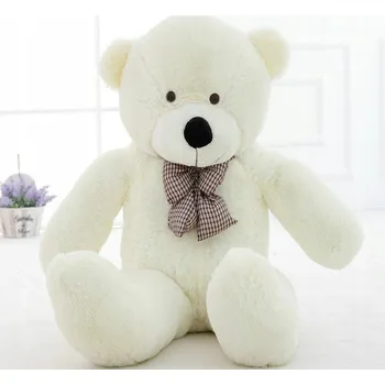 plyšák Velký PLYŠOVÝ MEDVÍDEK PLYŠÁK BÍLÝ MEDVÍDEK S MAŠLÍ 100 cm