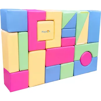 ostatní stavebnice Molitanová stavebnice PlaySoft 21 ks KOŽENKA PASTEL (20 cm) + DOPRAVA ZDARMA