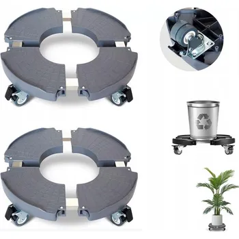 Květináč PODSTAVEC POD KVĚTINÁČ S KOLEČKY 360° NEREZOVÁ OCEL VODĚODOLNÝ PRŮMĚR 40-48 CM