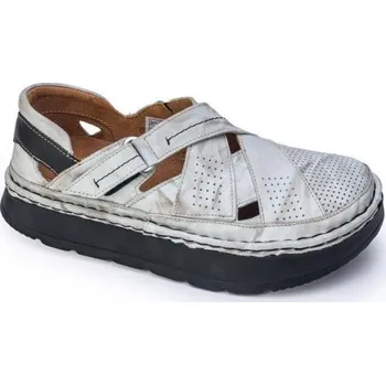 Dámské sandále LESTA Dámské sandály s plnou špičkou 2580-2-15 béžovvá stíraná Velikost: 39