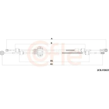 Tažné lanko, ruční převodovka, 2CB.FD027