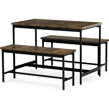 Jídelní set Jídelní set 1+2 CANKALIV, dekor staré dřevo, černý kov + vyzvednutí ZDARMA