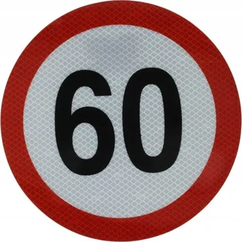 Samolepicí dekorace na vozidlo SAMOLEPKA/NÁLEPKA RYCHLOSTI 60 KM/H, PRŮMĚR 20 CM, REFLEXNÍ