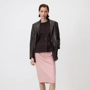 Dámská sukně Reserved - Midi sukně s páskem - růžová - 023HW-30X - 023HW-30X-L