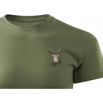 Pánské tričko Lovecká tričko bavlněné tričko s výšivkou, motiv BYK JELEŃ S