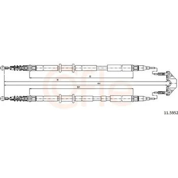 Lanko parkovací brzdy Tazne lanko, parkovaci brzda, 11.5952