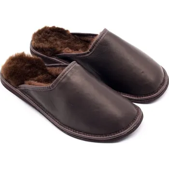 Dámské pantofle GEPARD Kožešinové pantofle ju15 hnědá hladká Velikost: 41