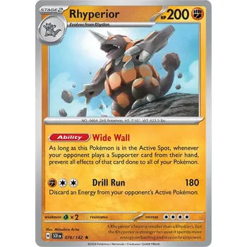 Karetní hra Rhyperior 076/142 - Stellar Crown Typ karty: Reverse Holo