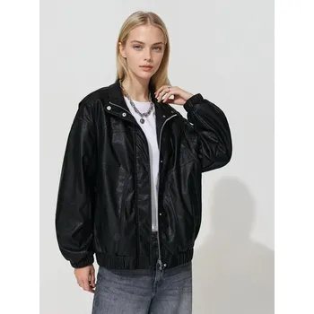 Dámský kabát Bunda z imitace kůže - XS/S - House - černá - 798EW-99X