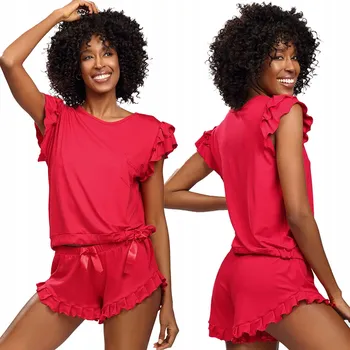 Dámské pyžamo Dkaren dámské pyžamo viskóza červené velikost M