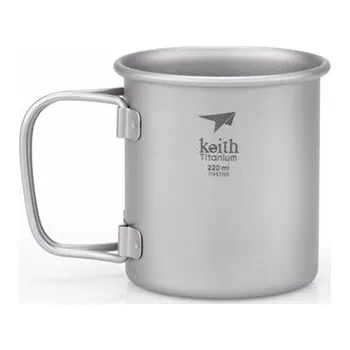 Kempingové nádobí Keith Titanium® Titanový hrnek Keith® 220 ml, Barva: Stříbrná