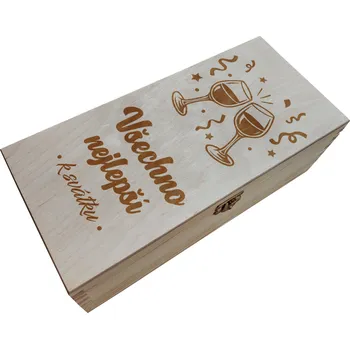 Dárková krabička Wood engraved Dřevěná krabička všechno nejlepší k svátku 2 Velikost krabičky: Krabička krátká