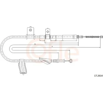Lanko parkovací brzdy Tazne lanko, parkovaci brzda, 17.2614