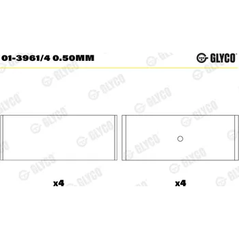 Ojnice Ojniční ložisko, 01-3961/4 0.50MM