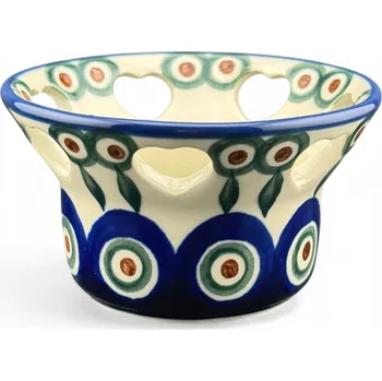 Svícen Svícen na čajovou svíčku Lístek dek. 0054 Keramika Bolesławiec