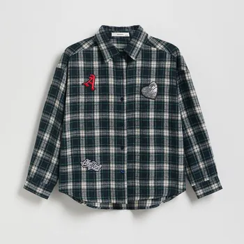 Reserved - Kostkovaná košile s nášivkami - vícebarevná - 443FW-MLC - 443FW-MLC-158