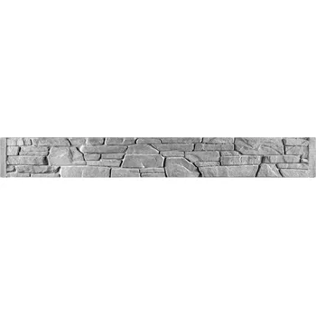 Plot Betonový plot s věrnou texturou kamenné zdi, nízká varianta desky, deska 200*25*4 cm Okrová