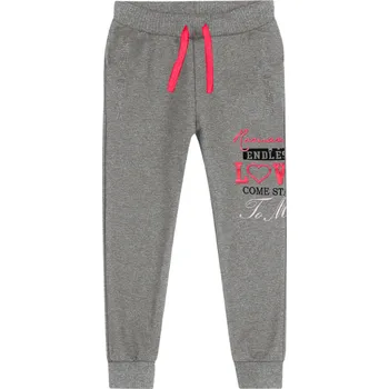 Dívčí kalhoty Dívčí tepláky šedé Kugo M6013