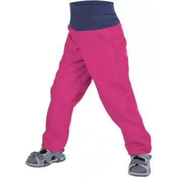 Dětská móda Unuo Batolecí softshellové kalhoty bez zateplení Tm. růžová malinová 92/98 SLIM