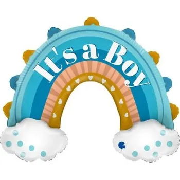Balónek Duha It´s a boy modrá 31"/79cm fóliový balónek nafukovací