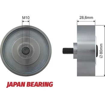 Vratná/vodicí kladka, klínový žebrový řemen, RNK-TY-007