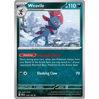 Sběratelská karetní hra Weavile 134/193 - Paldea Evolved Typ karty: Reverse Holo