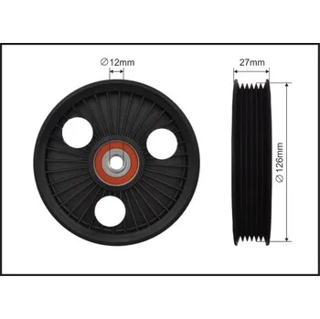 Vratna/vodici kladka, klinovy zebrovy remen, 105-00