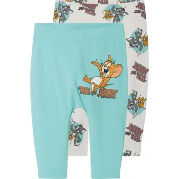 Dívčí legíny Dětské legíny s BIO bavlnou, 2 kusy (tyrkysová/bílá, 62/68)