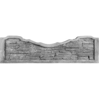 Plot Betonový plot s kamenným vzhledem a ozdobným prolisem, deska 200*50*4 cm Antracit